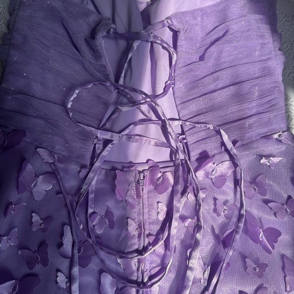 Elegant Purple Strapless Dress - Picture 6 of 10